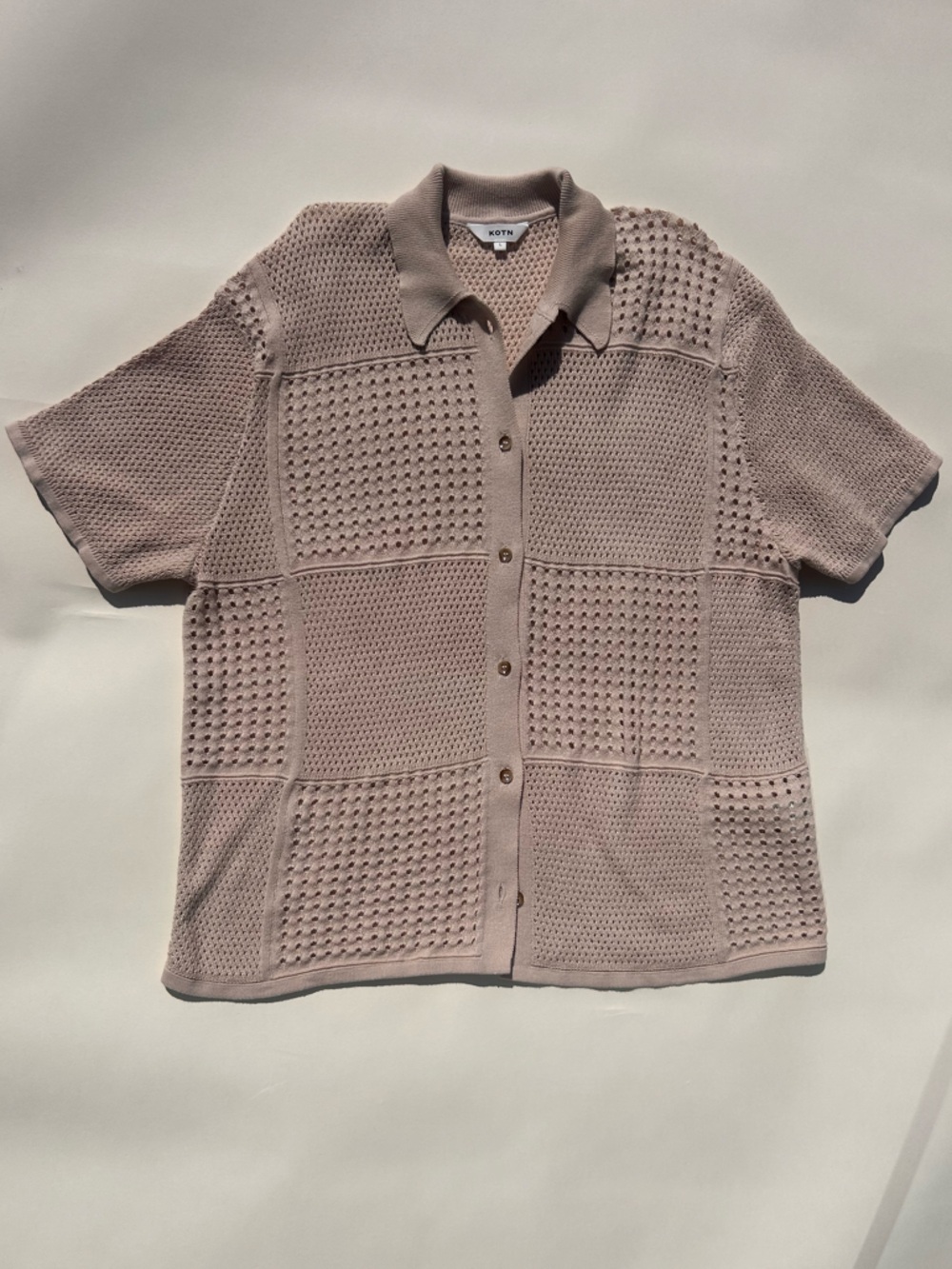 KOTN Egyptian Cotton Crochet Button Up